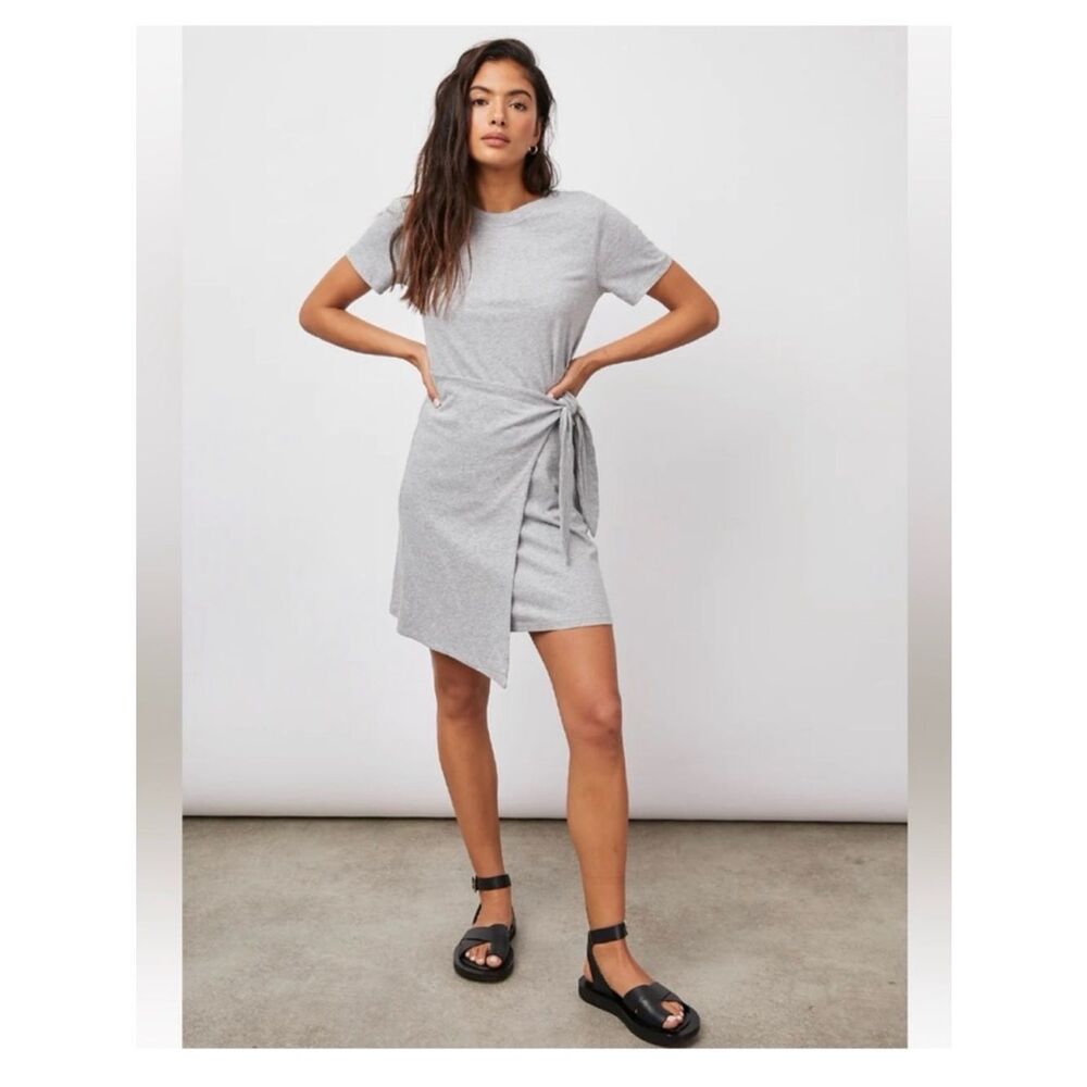 Rails Casual Tie-Waist Gray t shirt Dress • Medium